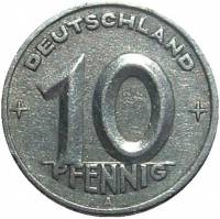 (№1948km3) Монета Германия (ГДР) 1948 год 10 Pfennig